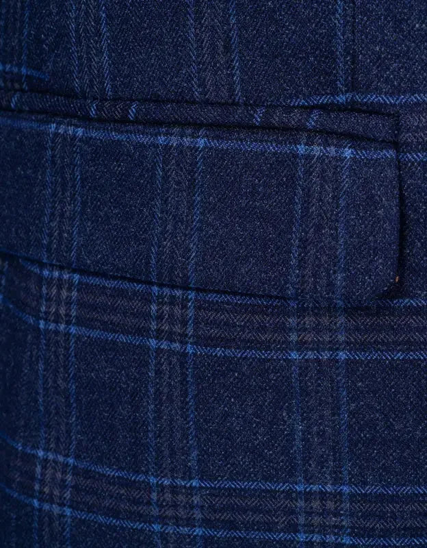 Blå rutig kostym - Chigwell Tweed Suit - driedelig pak