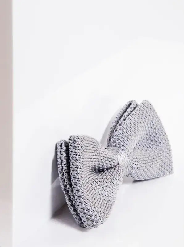 Bow tie Silver Grey Knitted | Marc darcy - vlinderstrik
