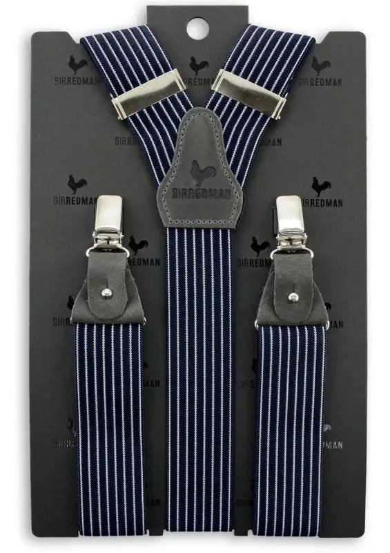 Klassiska hängslen med marinblå ränder - bretels