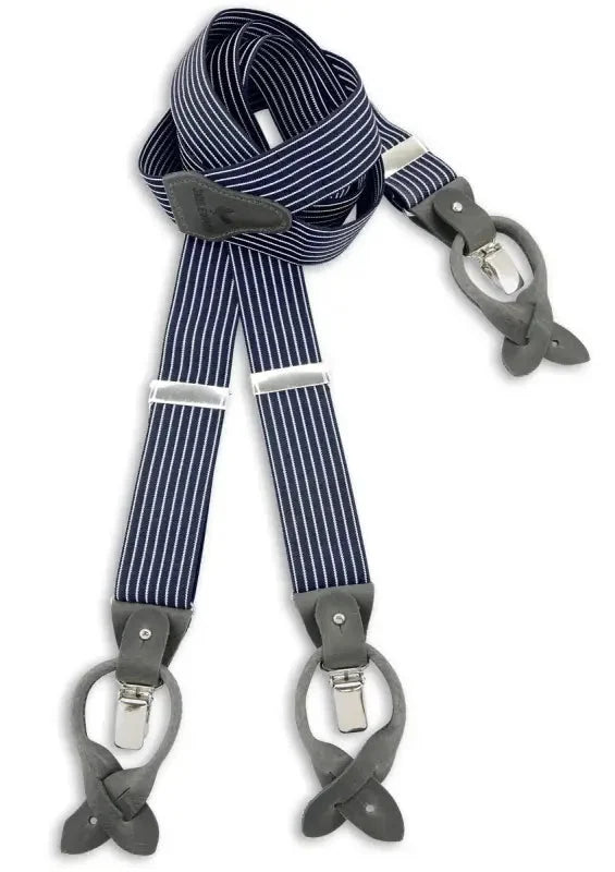 Klassiska hängslen med marinblå ränder - bretels