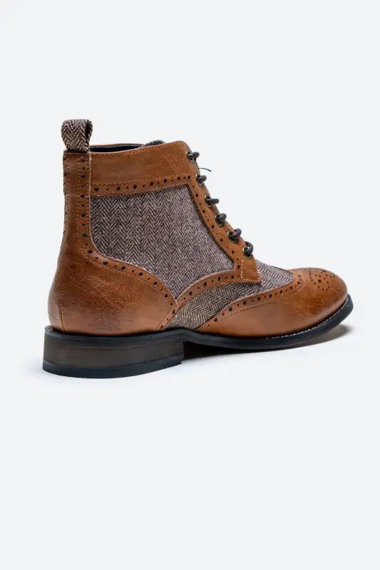 Ljusbruna tweed-snörkängor | Cavani Jones Tan - schoenen