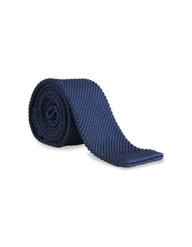 Marinblå Slips Stickad | Garrison Limited - stropdas