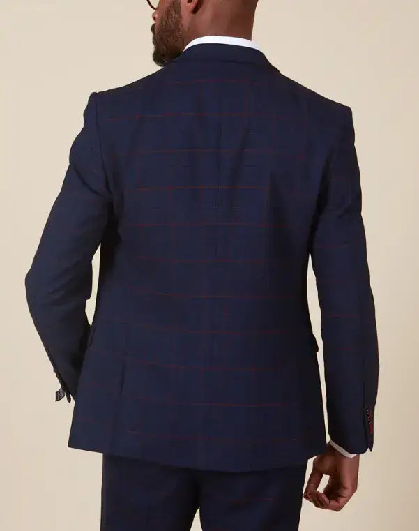 Mörkblå 2-delat herrkostym - Edison Redline - tweedelig pak