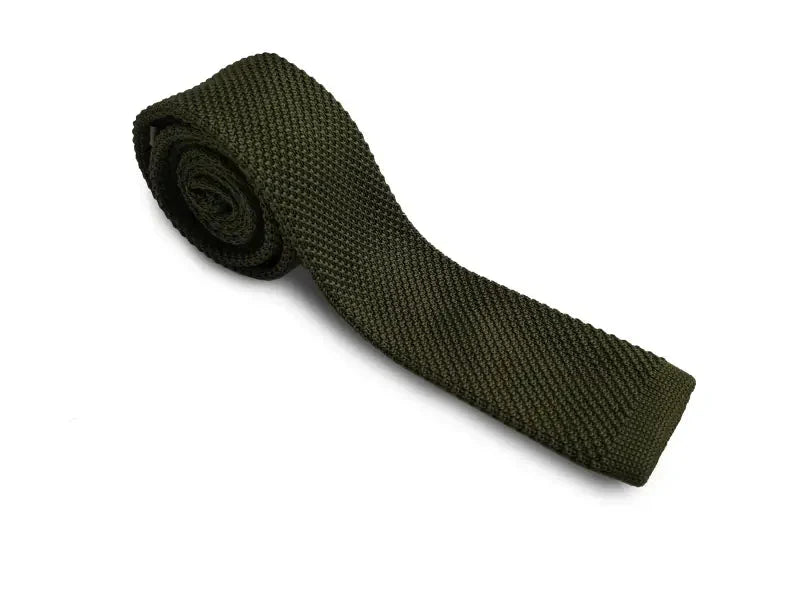 Mossgrön Slips Stickad | Garrison Limited - stropdas