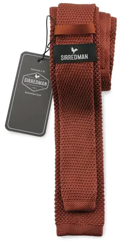 Rostbrun Slips Stickad | Sir Redman - stropdas