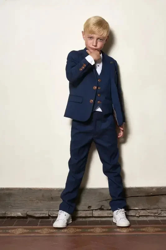 Tredelad kostym för barn - Max royal blue - kinderpakken