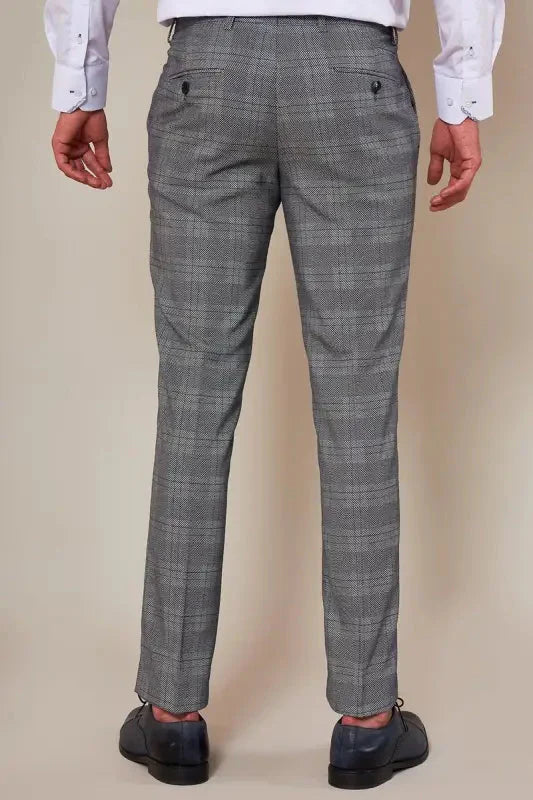 Tredelad kostym Jerry rutig grå - driedelig pak