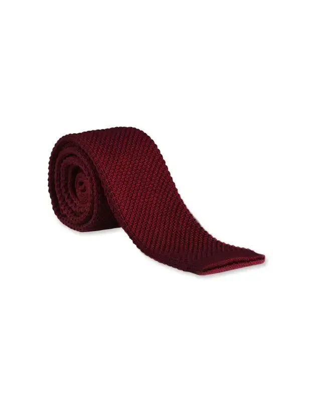 Vinröd Slips Stickad | Garrison Limited - stropdas