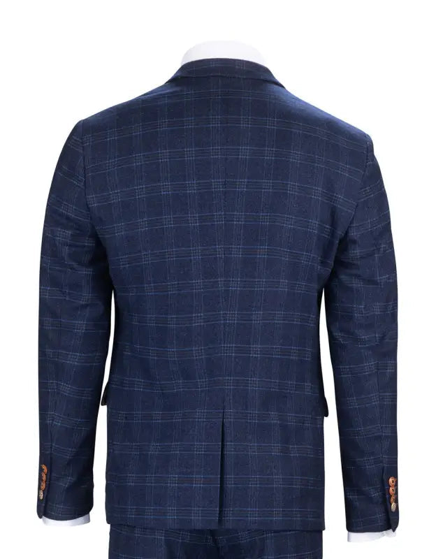 Blå rutig kostym - Chigwell Tweed Suit - driedelig pak