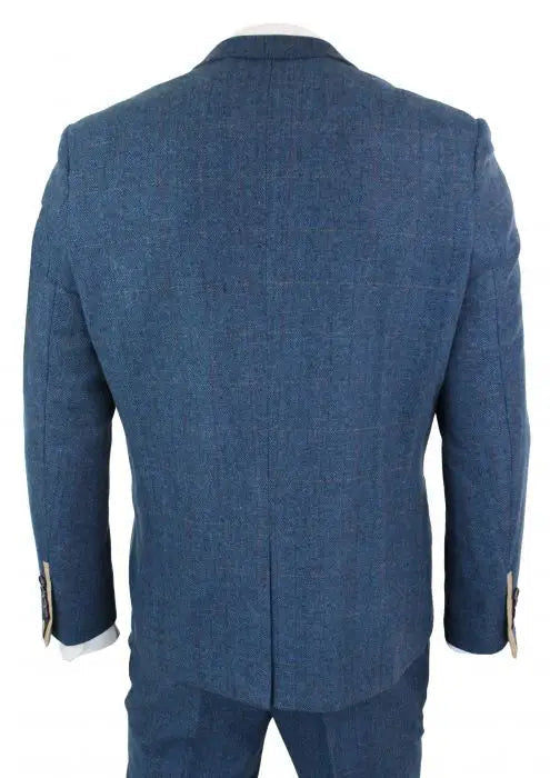 marc-darcy-dion-herren-blau-braun-3-teilig-fischgrat-tweed-kariert-vintage-tailored-fit-anzug