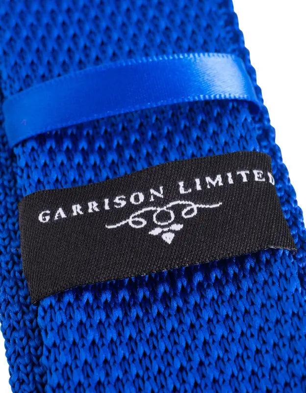 Havsblå Slips Stickad | Garrison Limited - stropdas