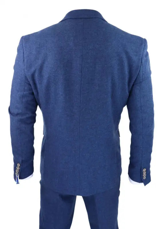 Herren Anzug Tweed slimfit Orson blau 4