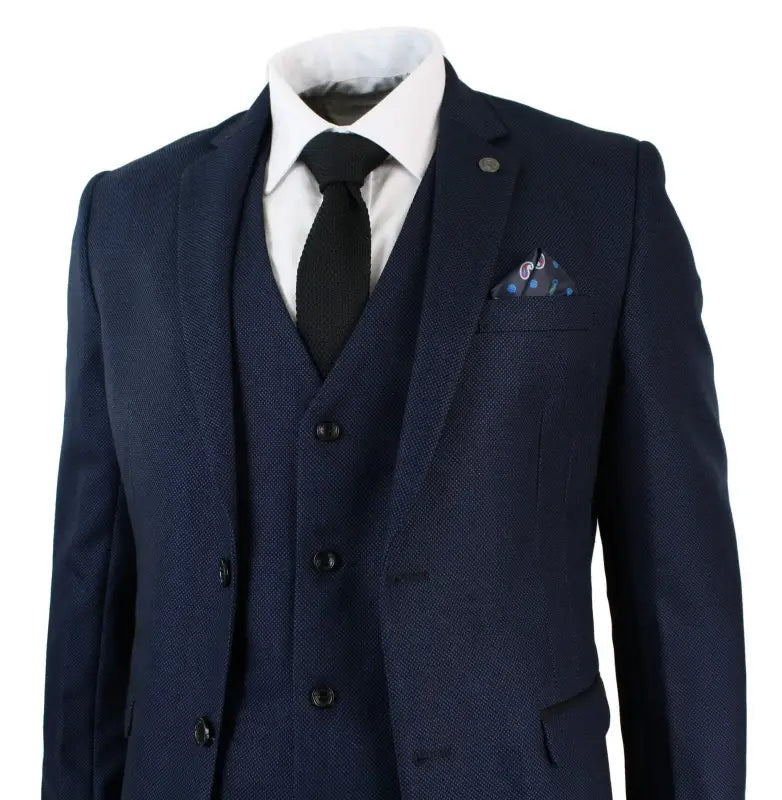 Marinblå kostym Callum /jacka väst och byxor - driedelig pak