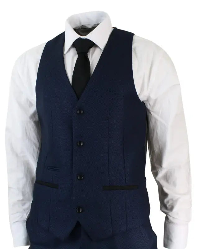 Marinblå kostym Callum /jacka väst och byxor - driedelig pak