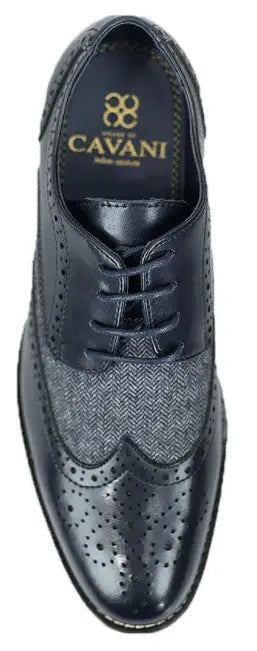 Marinblåa tweedskor | Cavani Horatio Marinblå - schoenen