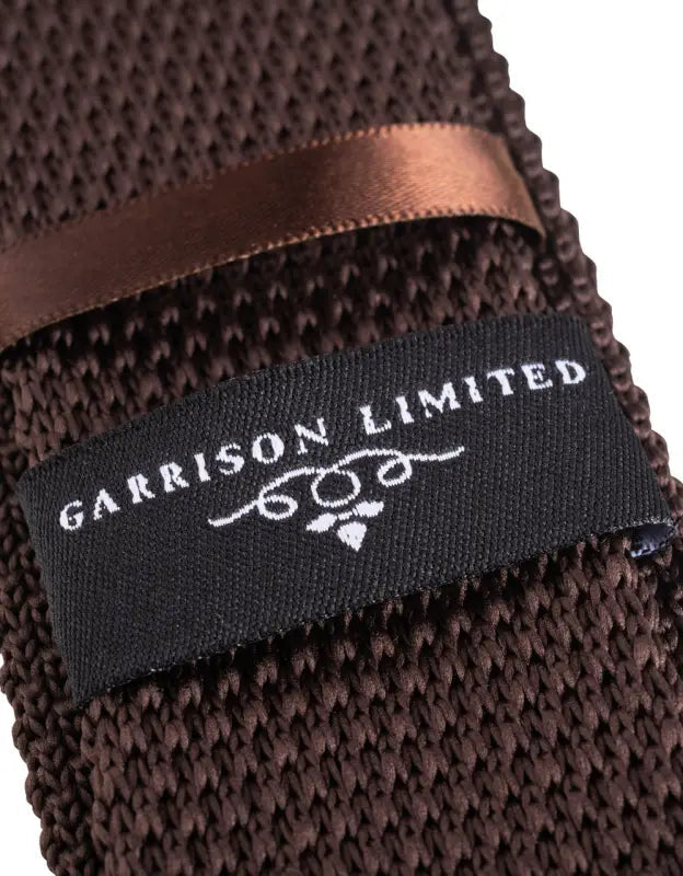 Mörkbrun Slips Stickad | Garrison Limited - stropdas