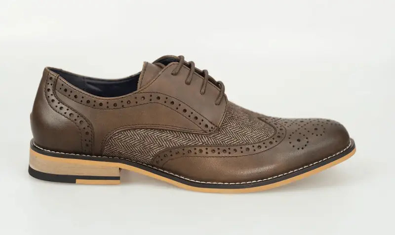 Mörkbruna tweedskor | Cavani Horatio Bruna - schoenen