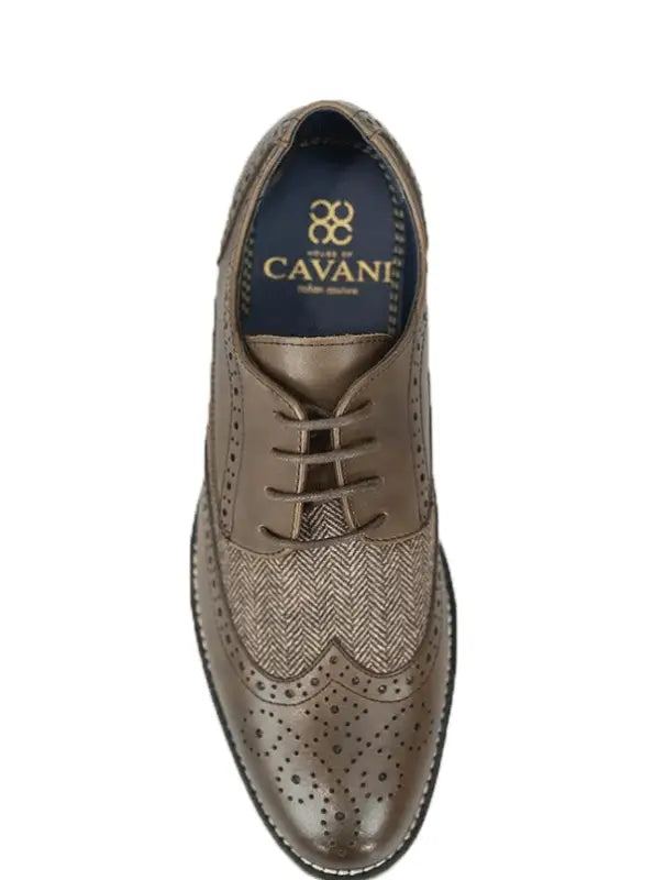 Mörkbruna tweedskor | Cavani Horatio Bruna - schoenen