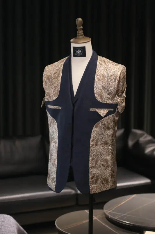 TAVERNY Chief - Herrkostym Navy tweed - driedelig pak