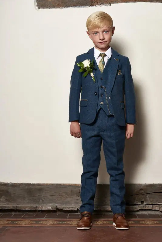 Tredelad kostym för barn - Dion Blue - kinderpakken