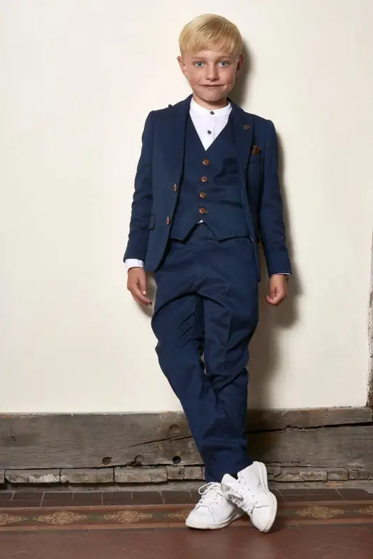 Tredelad kostym för barn - Max royal blue - kinderpakken