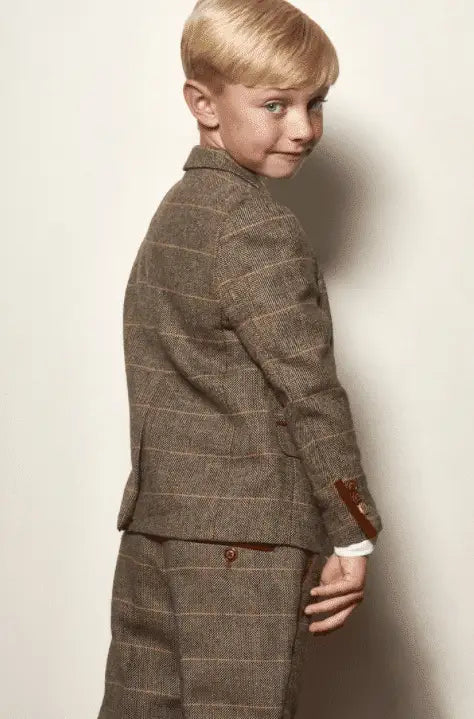 Tredelad kostym för barn - tweed beige - kinderpakken
