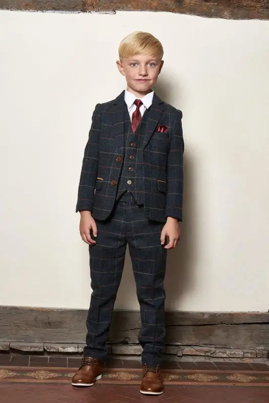 Dreiteiliger-Anzug-für-Kinder-Tweed-Eton
