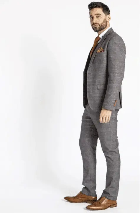Tredelad kostym Jenson grå mix and match - driedelig pak