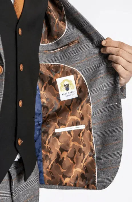 Tredelad kostym Jenson grå mix and match - driedelig pak