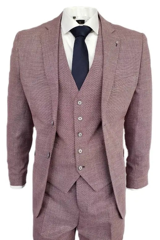 Trippel kostym Cavani lila slim fit - driedelig pak